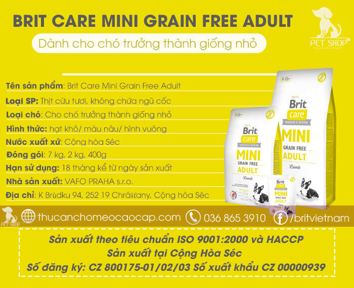 Brit Care Mini Grain Free Adult