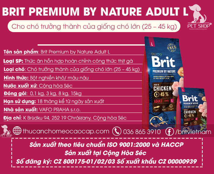 Brit Premium by Nature Adult L