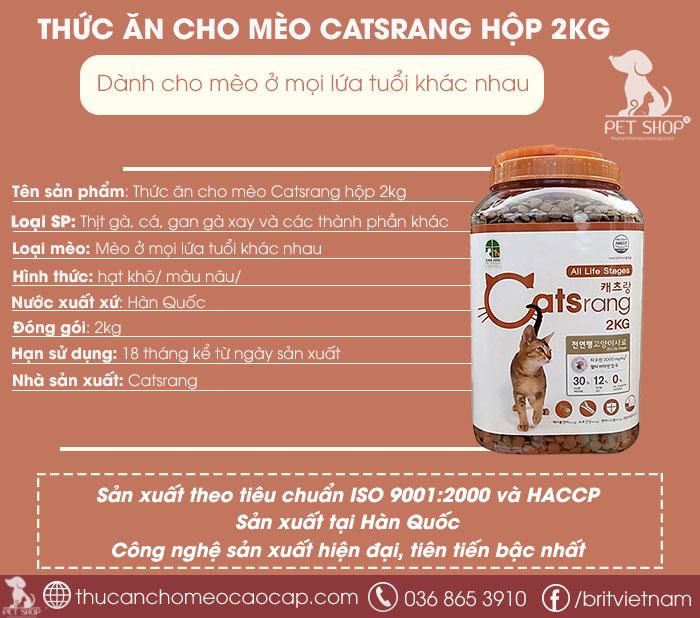 Thành phần chính của hạt Catsrang đóng hộp 2Kg