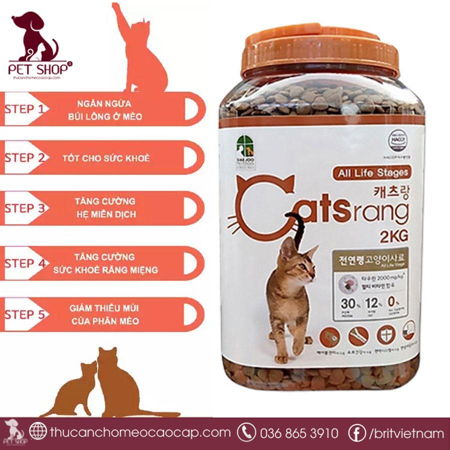 Ưu điểm của thức ăn cho mèo Catsrang đóng hộp 2Kg