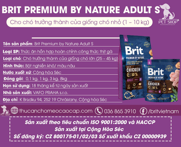 Mô tả Brit Premium by Nature Adult S